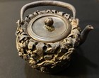 Japanese Tetsubin Tea Kettle -Antique/Old -SIGNED Iron Pot DRAGON Motif/Ryubundo