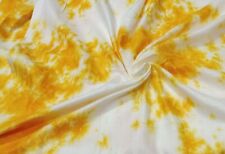 Yellow Rayon Tie Dye Shibori Indian Fabric Dressmaking Cotton Sewing Fabric 1 YD
