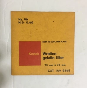 Kodak Wratten Gelatin Filter 75mm X 75mm No 96 N.D. 0.40 149 6348 - Picture 1 of 3