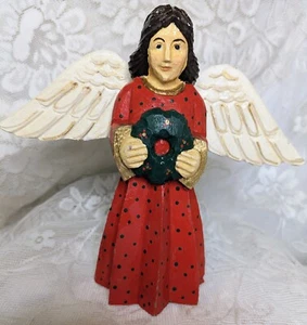 James Haddon handgeschnitzter Weihnachtsengel aus Holz Vintage signiert 7,5 Zoll - Bild 1 von 11