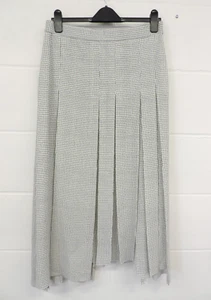 Cos Black & White Check Pleated Midi Skirt UK 10 EU 38 100% Polyester - Picture 1 of 8