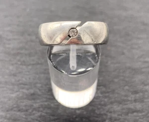 Fossil 925/- Silberring, simulierter Diamant, Ringgröße 57, 7 mm breit, - Bild 1 von 4