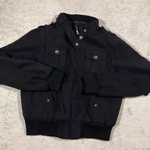 Vintage Southpole Bomber Jacket Womens Juniors XL Epaulets Flap Pockets Military - Picture 1 of 12