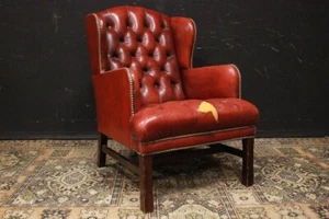 Poltrona Chesterfield / Chester bergere monk / leather pelle rosso bordeaux / UK - Foto 1 di 10