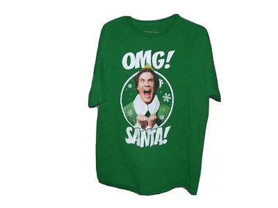Camisa Buddy The Elf "OMG Santa" Verde "T" Excelente Estado Ver Fotos Foto 1 de 4