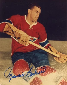 MAURICE RICHARD SIGNED AUTOGRAPHED 8x10 PHOTO MONTREAL CANADIENS BECKETT BAS - Picture 1 of 2