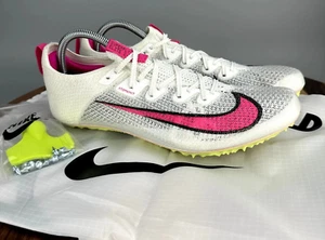 Nike Zoom Superfly Elite 2 Puntas de Pista Blanco Vela Rosa CD4382 101 Para hombres Talla 8” - Imagen 1 de 15