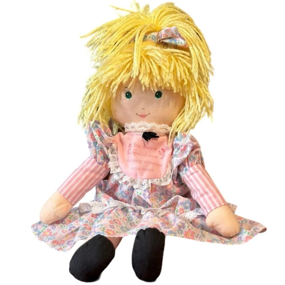 HOLLY HOBBIE Fancy Treat Rag Doll 1st Edition Plush Vtg Floral Mattel 1990 RARE - Image 1 of 4