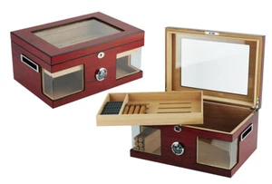 Quality 120+ CT Count Cigar Humidor Humidifier Wooden Case Box Hygrometer for - Bild 1 von 4