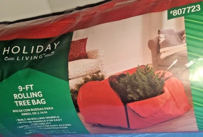 Christmas Artificial Tree Rolling Storage Bag 9ft Red Holiday Living NEW 0807723 - Image 1 of 4