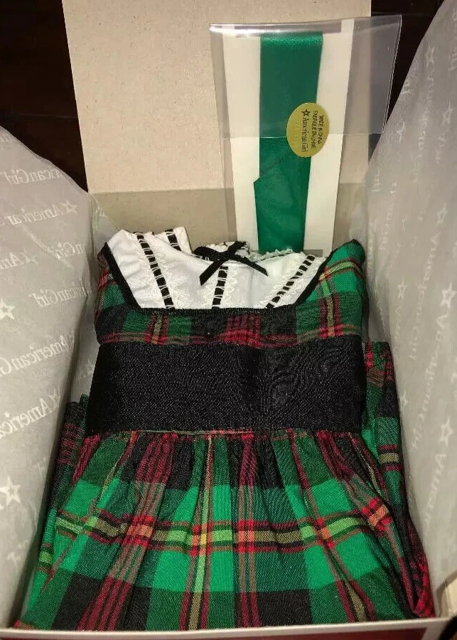 American Girl Doll Addy Tartan Plaid Christmas Dress Outfit