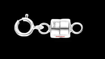 4.5mm 14k MAGNETIC CLASP Converter 1/2" Extender Solid WHITE Gold spring ring US - Image 1 of 4