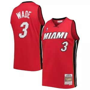 Mitchell & Ness Dwyane Wade 2005-06 Miami Heat #3 NBA Red Swingman Jersey Size M - Picture 1 of 21
