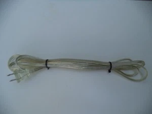 Lamp Parts-8' Lamp Cord Set-(Wire and Polarized Plug)-Silver/Clear-SPT1-(18/2) - Picture 1 of 1