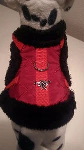 Softgeschirr warm gefüttert Brustgeschirr Hundegeschirr rot weich Halsband XS-M - Bild 1 von 29