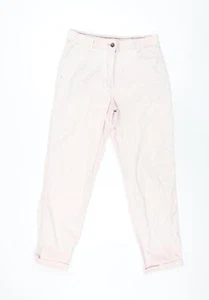 Marks & Spencer Womens Pink Cotton Blend Chino Trousers Size 10 L28 in - - Picture 1 of 10