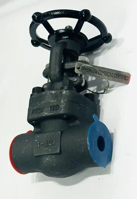 VALVE GATE 800 lb THREADED  FORGED STEEL1" CARBON BODY 851-8-TS-624 A105N WARREN - Image 1 of 4