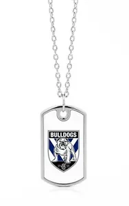 CANTERBURY BULLDOGS NRL COLOUR DOG TAG CHAIN MENS NECKLACE JEWELLERY ACCESSORIES - Picture 1 of 1