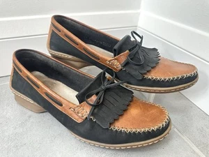 Gabor Nubuck Tan Moccasin Slip On Shoe - Tassel Loafer - EU 41 UK 7.5 - Picture 1 of 9