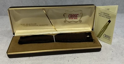 Bolígrafo Cross Classic Century Estuche Lleno de Oro 14K Papeleo EE. UU. 1975 Foto 1 de 4