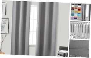 72 Inch Length Curtains for Room,2 Panels Set 6FT 42"W x 72"L (Pack of 2) Grey - Picture 1 of 7