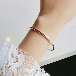 Brazalete de acero de titanio de 3 mm para mujer brazalete pulseras joyería amor regalo de boda - Imagen 1 de 12