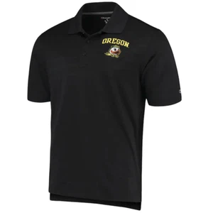 Neu Champion Herren Medium NCAA Oregon Enten strukturiert einfarbig Polo schwarz Neu mit Etikett - Bild 1 von 8