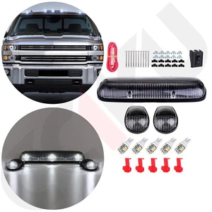 New 3 Clear marker covers top light + White LED for Chevy Silverado/GMC Sierra - Picture 1 of 12