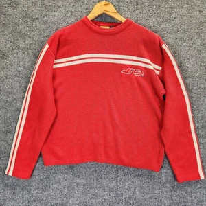 Vintage JNCO Sweater Mens Large Red Stripe Crewneck Knit Logo 90s Y2K Skater - Picture 1 of 15
