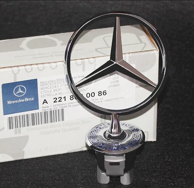 Front Hood Ornament Standing Star Logo Badge Fits Mercedes Benz C E S CLK Emblem Foto 1 de 4