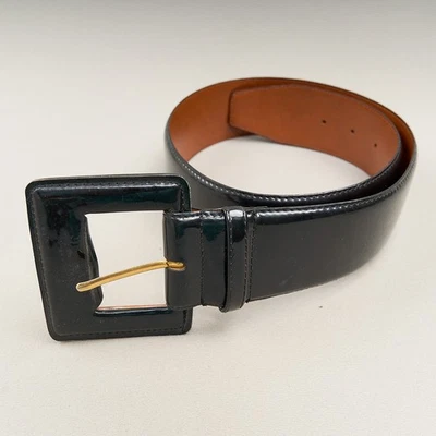 Cinturón de cuero Gap para mujer 30 marrón ancho plateado hebilla 1,5" Foto 1 de 4