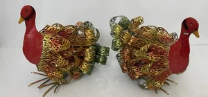 Decoración de pavo de metal vacaciones de acción de gracias lata multicolor ¡tan linda! - Imagen 1 de 6