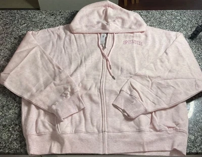 NUEVA SUDADERA CON CAPUCHA XXL VS ROSA CREMALLERA COMPLETA ROSA PÉTALO TEJIDO BRILLO Foto 1 de 4