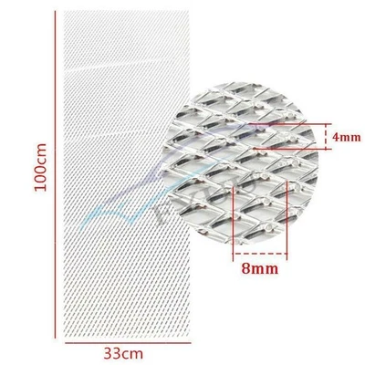 Серебряная алюминиевая решетка радиатора 40 x 13 дюймов для автомобиля ромб сетка 0,16 дюйма * 0,31 дюйма - Изображение 1 из 4