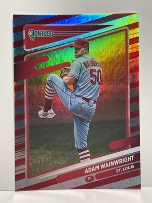 2021 Donruss Red Stripe Parallel #137 Adam Wainwright Cardinals /2021 - Image 1 of 2