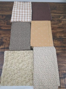 Lote de Tela, Floral y Cuadros, Tonos de Marrón, 1lb 13oz - Imagen 1 de 7