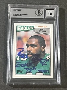 KEITH BYARS 1987 TOPPS ROOKIE SIGNED AUTOGRAPHED CARD BAS AUTHENTIC GEM MINT 10 - Picture 1 of 2