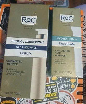 RoC Hydartor eyecream .5oz & 1oz Btl Of RoC Retinol Correxion Serum  Bramd New - Image 1 of 3