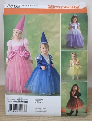 Simplicity 2569 Princess Fairy Tale Dress Costume Pattern Toddler Sz 1/2-3 UNCUT - Image 1 of 4