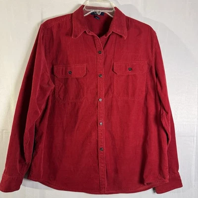 Chaps Men’s Shirt XL Red Corduroy Long Sleeve Button Front Holiday Western Work - Image 1 of 4