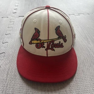 59FIFTY St. Louis Cardinals Cream/Red/Gray Busch Stadium Patch Fitted Sz 7 5/8 - Picture 1 of 7