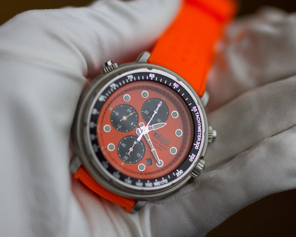 SEIKO セイコー クロノグラフ Y187-7A30 ダイバー ウォッチ オレンジ