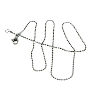 Collar de cadena de bola de acero inoxidable 18"- 1,5 mm - 1 collar - N593 Foto 1 de 2