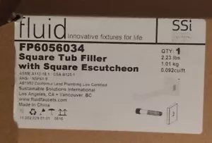 Fluid Vierkant Wannenfüller mit Vierkantrosette FP6056034 Chrom poliert - Bild 1 von 5
