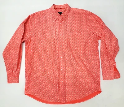 Bobby Jones Collection Shirt Mens Long Sleeve Woven in Italy Orange XL 17 17.5 - Image 1 of 4