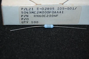 RN60C2004FS MEPCO RES 2M OHM 1/4W 1% AXIAL (LOT OF 10) - Picture 1 of 3