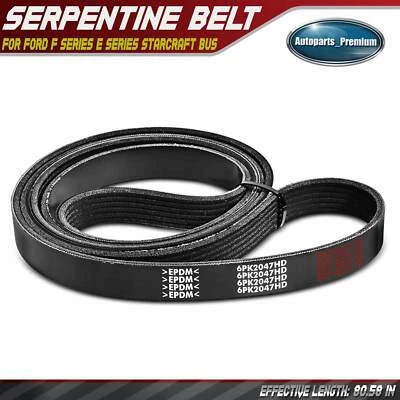 80.58" Heavy Duty Serpentine Belt for Ford F-250 350 450 550 Super Duty E Series - Image 1 of 4