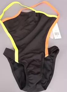 Speedo Vee 2 Color-Block One-Piece Swimsuit (For Women) Black/Orange Size 26 - Picture 1 of 4