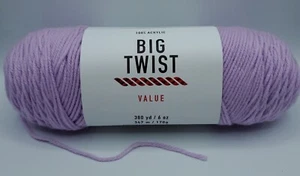 Big Twist Value Yarn Soft Purple Lot #652592 100% Acrylic Weight #4 6oz 380yds - Picture 1 of 7