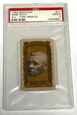 1983 Bazooka Babe Ruth All Time Greats #17 PSA 2 Good HOF Yankees - Image 1 of 2